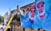 ببینید | نصب دیوارنگاره جدید اربعینی از شهید سلیمانی در کرمان