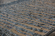 تصاویر هوایی از مرز شلمچه | سیل جمعیت زائرین و خودروها را ببینید