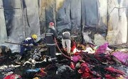 ببینید | لحظه آتش‌سوزی یک موکب ایرانی در کربلا | این موکب مربوط به قمی‌ها است