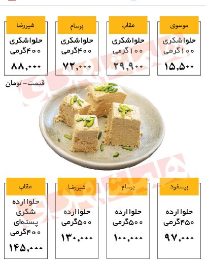 حلوا شکری چقدر گران شد؟ | قیمت جدید انواع حلوا ارده را ببینید