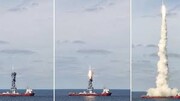 ببینید | پرتاب یک موشک حامل چهار ماهواره از دریا به فضا توسط چینی‌ها