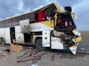 آتش گرفتن اتوبوس مسافری در گردنه اسدآباد همدان با انفجار ساک یک مسافر | ۱۱ نفر زخمی و کشته شدند