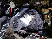 تصاویر لحظه مرگبار برخورد ۲۰۶ با یک خودروی دیگر در جاده تبریز - اردبیل | خواب‌آلودگی حادثه آفرید