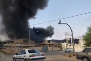اولین تصاویر از لحظه آتش سوزی مجدد شهرک صنعتی یزد
