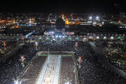 تصاویر هوایی از آیین خطبه‌خوانی شب شهادت امام رضا(ع)