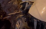 تصاویر له شدن یک خودروی کیا در کیش پس از تصادف با درخت نخل