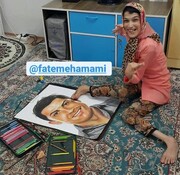 آرزومه کریستانو رونالدو نقاشی منو ببینه| رونالدو هدیه دختر هنرمند دارای معلولیت ایران را می پذیرد؟