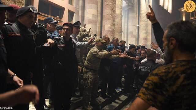 درگیری معترضان و پلیس ارمنستان