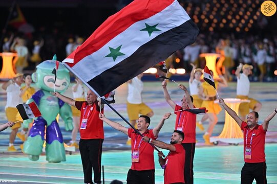 بشار اسد و همسرش در افتتاحیه بازی‌های آسیایی