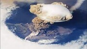 ببینید | لحظه جالب فوران آتشفشان از زاویه دید ایستگاه فضایی