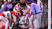 تصاویر لحظه برخورد توپ فلزی ورزشکار به پای مسئول فنی در بازی‌های هانگژو