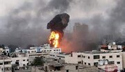 تصاویر حمله‌های خشونت آمیز هواپیماهای جنگی اسرائیل به شرق غزه