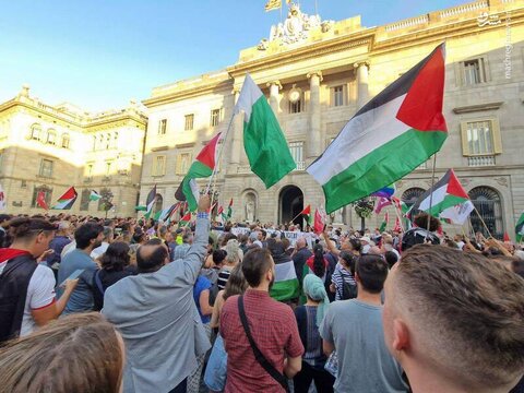 تظاهرات حمایتی اسپانیایی ها از مردم فلسطين
