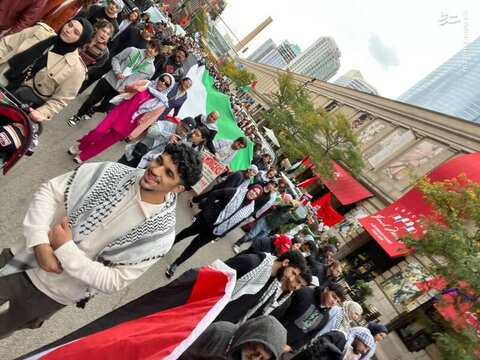 تظاهرات حمایتی اهالي شيكاگو از مردم فلسطين