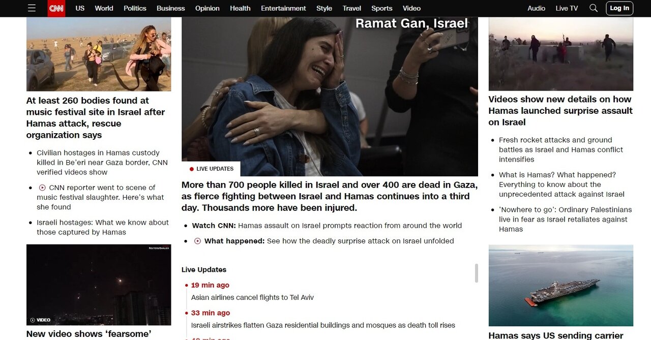 تصاویر| چگونگی برخورد ۵ رسانه مشهور جهان با طوفان الاقصی | از یکی به نعل و یکی به میخ زدن گاردین تا تلاش فایننشال تایمز برای تخریب روحیه فلسطینیان
