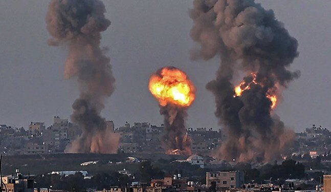 فیلمی از بمباران شدید غزه توسط اسرائیل
