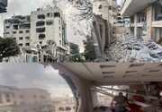 تصاویر حمله صهیونیست‌ها به دفتر شبکه تلویزیونی ایرانی در غزه | شبکه خبری العالم با خاک یکسان شد