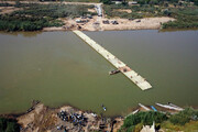 تصاویر | پلی که نیروی زمینی ارتش روی رودخانه نصب کرد