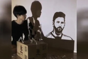 ببینید | جادوی هنرمند کره ای در ترسیم چهره مسی با سایه!
