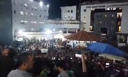 ببینید | تجمع اهالی غزه روبروی بیمارستان شفا