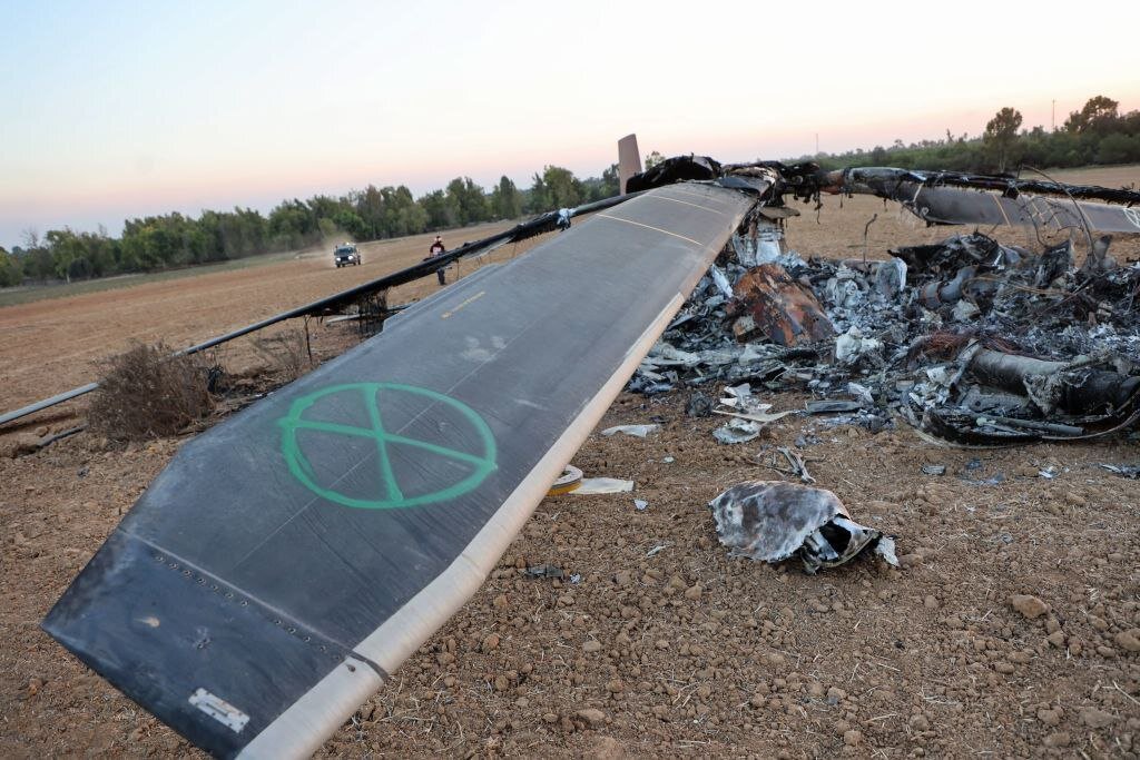 نخستین تصاویر از پرنده اسرائیلی که توسط فلسطینیها منهدم شد