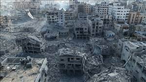 حجم ویرانی شهر حانون غزه را از بالا ببینید
