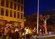 ببینید | حضور شبانه مردم لبنان در خیابان‌ها بعد از کشتار در بیمارستان المعمدانی شهر غزه