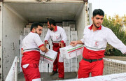 تصاویر ارسال نخستین محموله کمک‌های هلال احمر به غزه