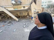 تصاویر بقایای کلیسای ارتدوکس بمباران شده در غزه
