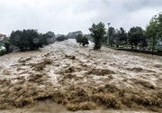 اولین تصاویر از وقوع سیلاب مهیب در مازندران | جاده قدیم کندوان بسته شد