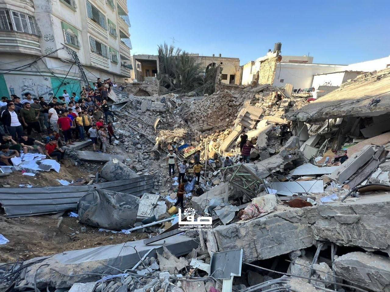 بقایای کلیسای ارتدوکس بمباران شده در غزه