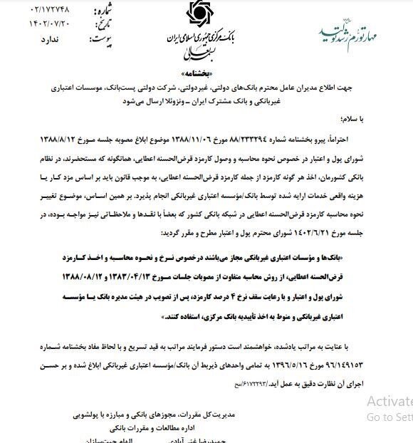 محاسبه کارمزد وام قرضالحسنه به بانکها واگذار شد