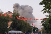 اولین تصاویر لحظه بمباران مرکز تجاری در نوار غزه | شدت انفجار را ببینید