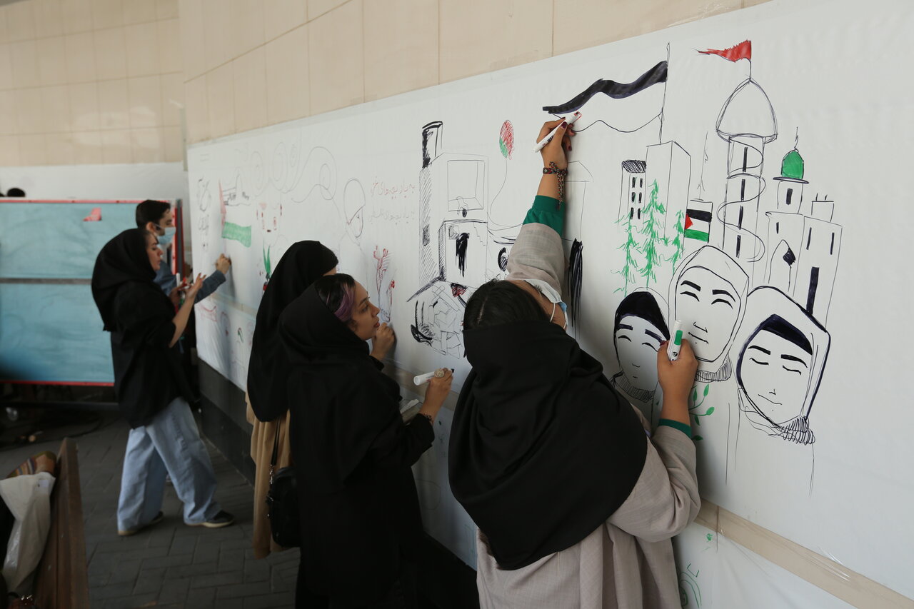 رویداد طراحی دیواری با ماژیک برای غزه