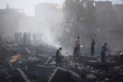 ببینید | لحظات تلخ و تکان دهنده یک خبرنگار در غزه | گزارش بمباران منطقه ای که فرزندانش در آن حضور دارند!