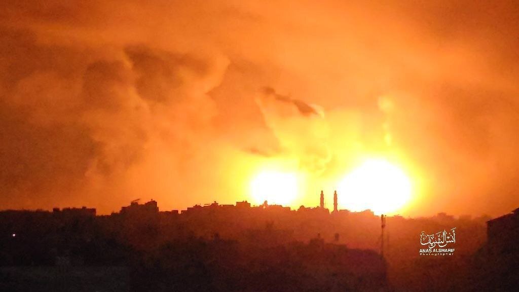 حملات گسترده امشب  به نوار غزه