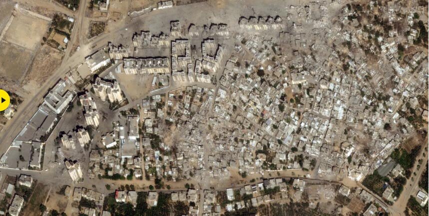 تصویر هوایی ویرانی غزه