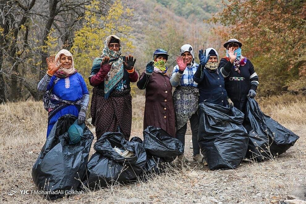 جمع آوری زباله از پارک ملی گلستان