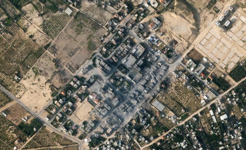 غزه از فضا؛ تصویر ویرانی محله ها