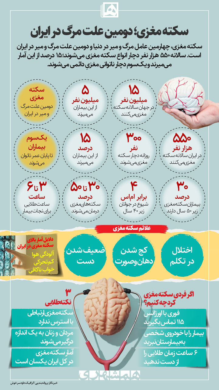 آمار هولناک سکته مغزی در ایران | این تعداد از بیماران تا آخر عمر معلول میشوند | وقوع سکته مغزی به استرس مربوط است؟
