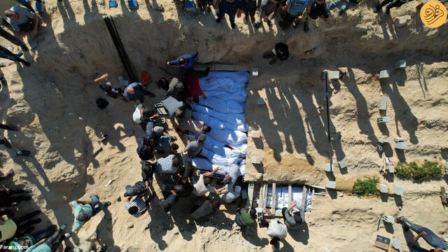 دفن فلسطینی‌ها در گور دسته جمعی