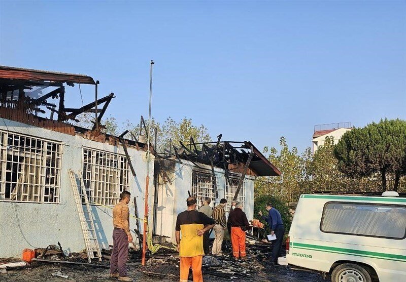 آتش‌سوزی در کمپ ترک اعتیاد لنگرود