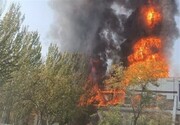 تصاویر و جزئیات آتش‌سوزی عجیب یک پل هوایی در مشهد