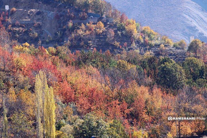 منظره زیبای پاییزی روستای آهار