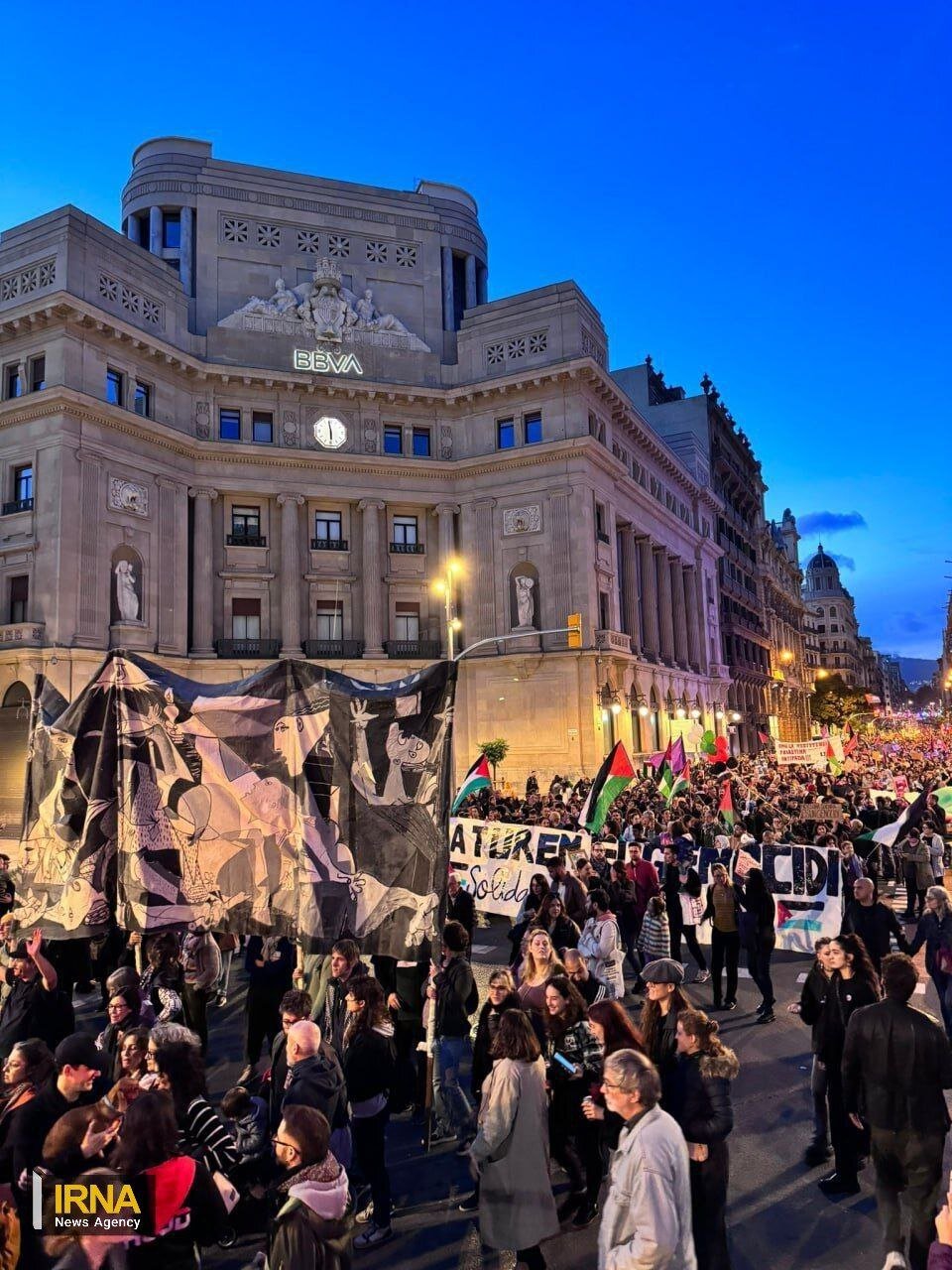 تظاهرات در شهر بارسلونا اسپانیا