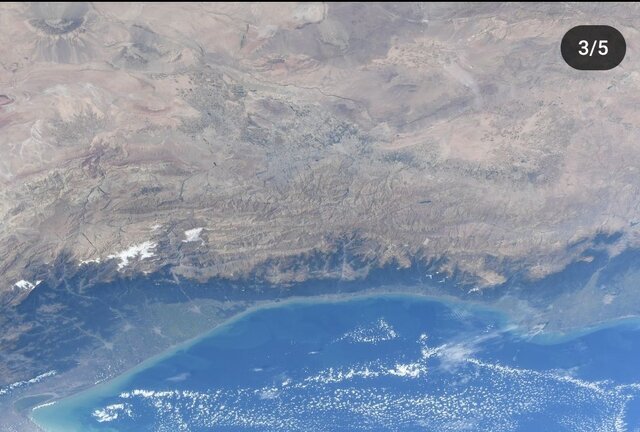 تصاویر فضایی یاسمین مقبلی از تهران | تقریبا درست از بالای سر تهران عبور کردیم