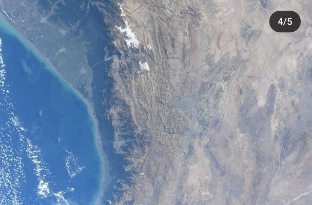 تصاویر فضایی یاسمین مقبلی از تهران | تقریبا درست از بالای سر تهران عبور کردیم