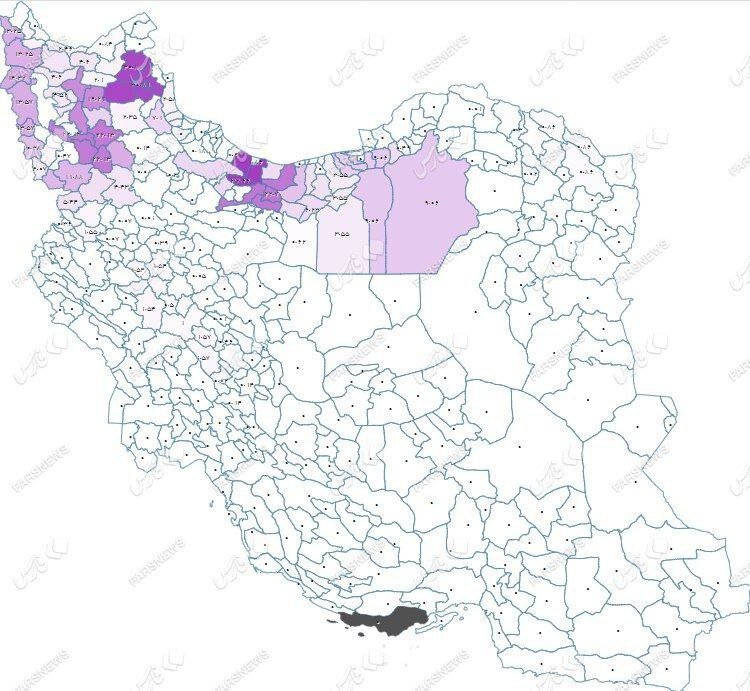 نقشه بارش برف