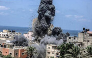 تصاویری از حمله جنگنده‌های صهیونیسم به نوار غزه