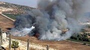 ببینید | حمله موشکی حزب‌الله پادگان نظامی اسرائیلی را به آتش کشاند